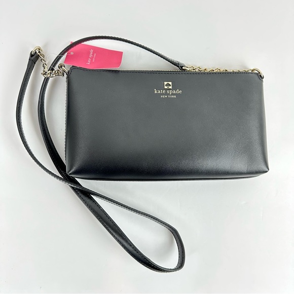 Kate Spade Black Leather Crossbody Purse with chain strap - Picture 3 of 9